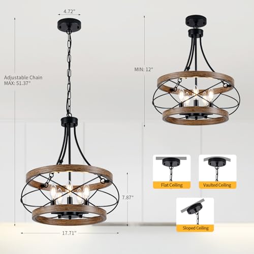5 Light Farmhouse Chandelier (5 Count)