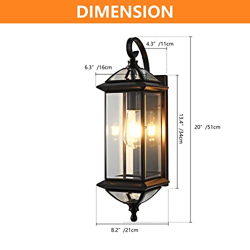 Copper Outdoor Wall Lights 20" H Exterior Light Fixture Oil Rubbed Bronze Anti