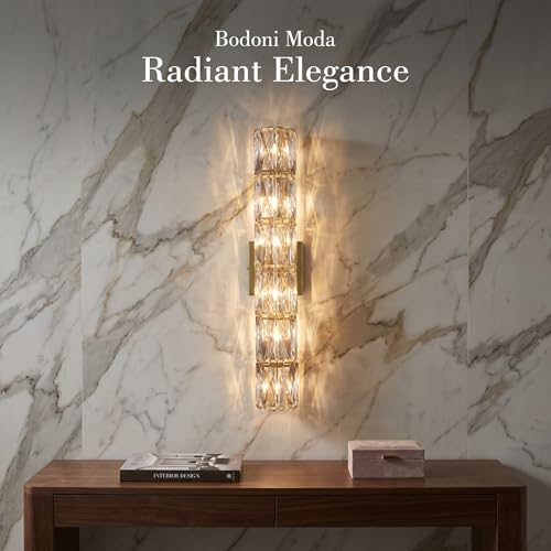 24 Inch Crystal Wall Sconce Gold Sconces Wall Lighting