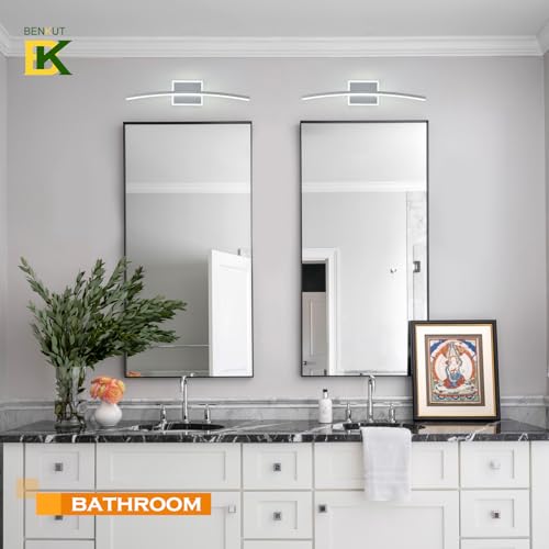 Modern LED Wall Sconce Silver Light Fixtures Over Mirror Modern Bath Wall Lighting for Bathroom