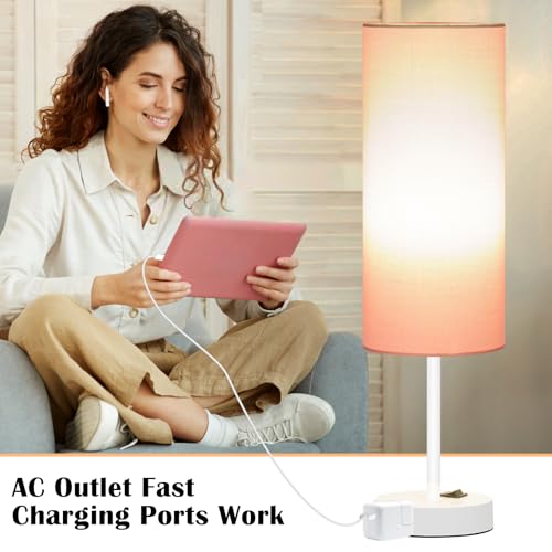 Table Lamp for Bedroom Set of 2