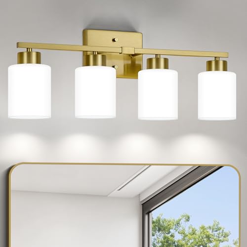 Brushed Gold Bathroom Light Fixtures Vanity Lights Over Mirror