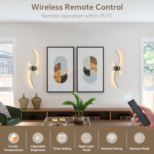 Wireless Wall Sconces Set of Two (2 Count)