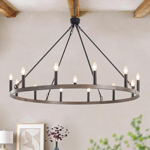38" Wagon Wheel Chandelier