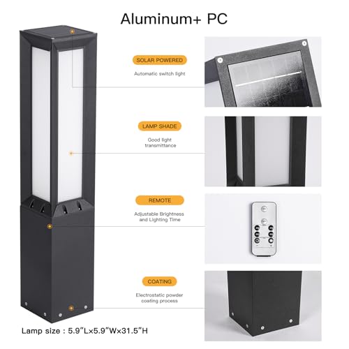 31.5" Solar Pathway Lights Outdoor