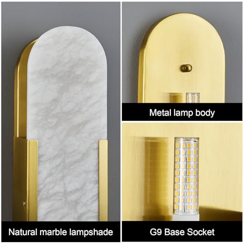 Natural Alabaster Wall Sconces Set of Two