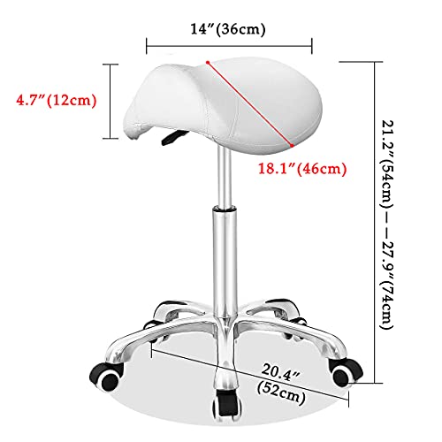 Saddle Stool Rolling Chair for Office Massage Salon Technician Kitchen Spa Drafting
