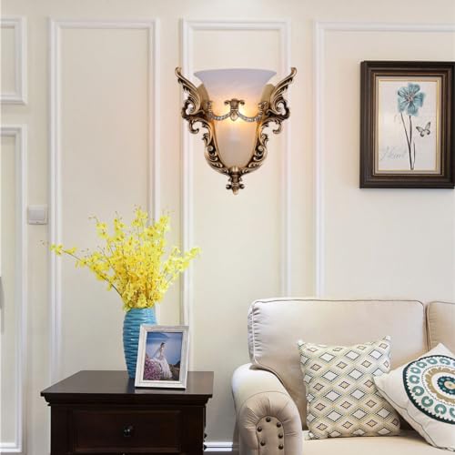Unique Glass Wall Sconce Light Vintage Wall Light Angel Wings Style