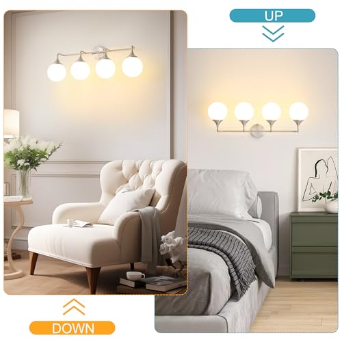 Brushed Nickel Bathroom Light Fixtures Over Mirror Vanity 4
