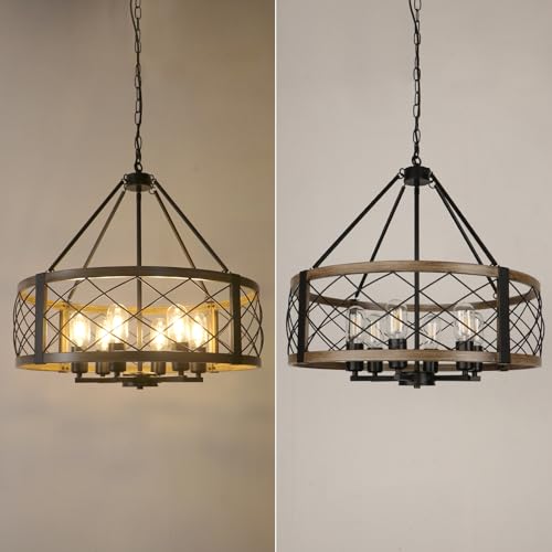6 Light 22.5'' Farmhouse Chandelier for Dining Room Light Fixture (6 Count)