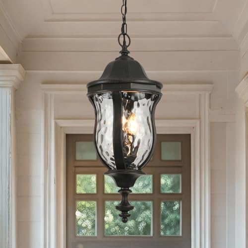Large Outdoor Pendant Light Fixtures 23.6'' Exterior Hanging Lantern