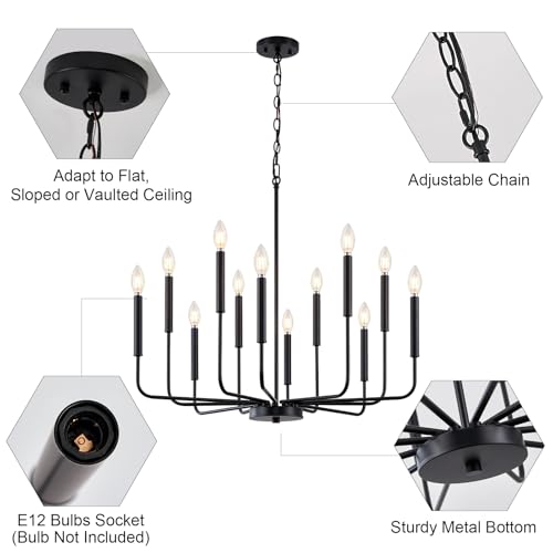 Modern Black Chandelier for Dining Room
