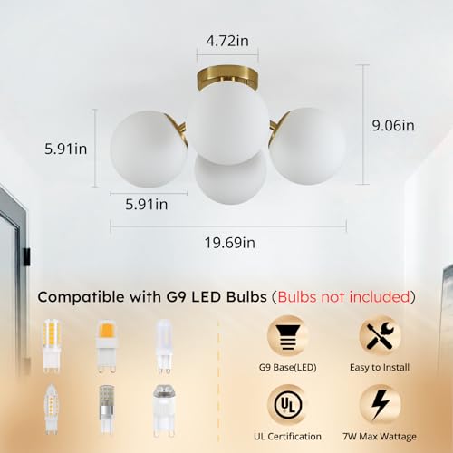 4 Light Mid Century Modern Ceiling Light