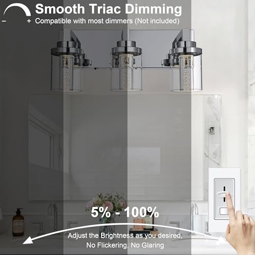 Modern LED Bathroom Vanity Light Bar Chrome