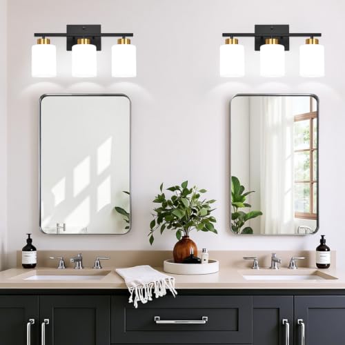 Black and Gold Bathroom Vanity Light Fixtures