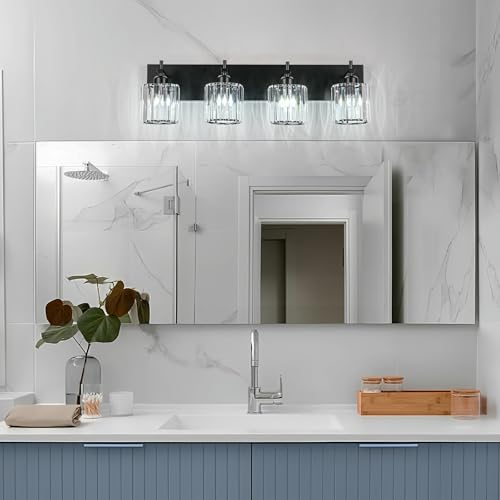 Black Crystal Bathroom Vanity Lights