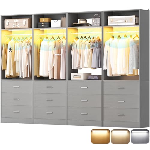 Freestanding Closet Systems with 4 Motion Sensor LED Lights