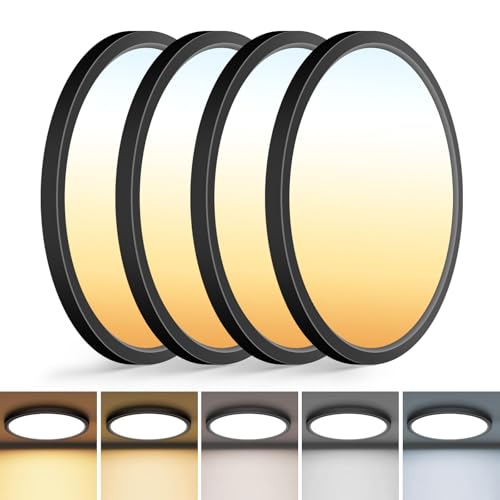 4Pack 13 inch Black LED Flush Mount Ceiling Lights (4 Count)
