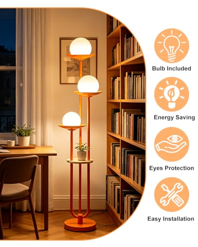 63IN Globe Floor Lamp with Shelf 3 (3 Count)