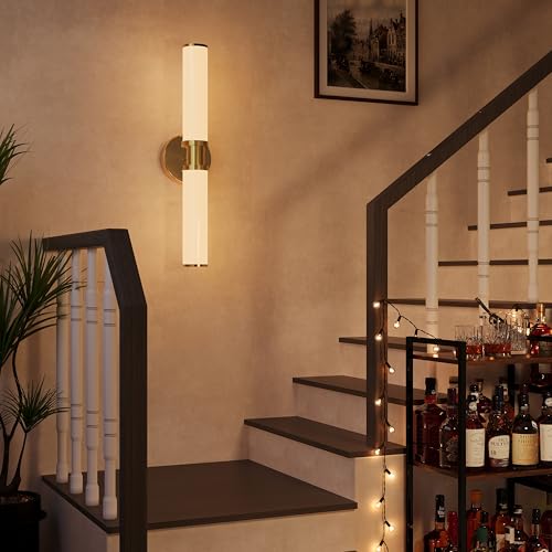 Gold Wireless Battery Operated Wall Sconces with Remote Control