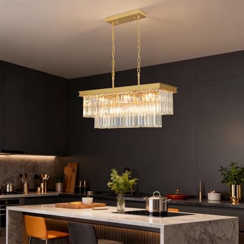 Gold Crystal Chandeliers for Dining Room