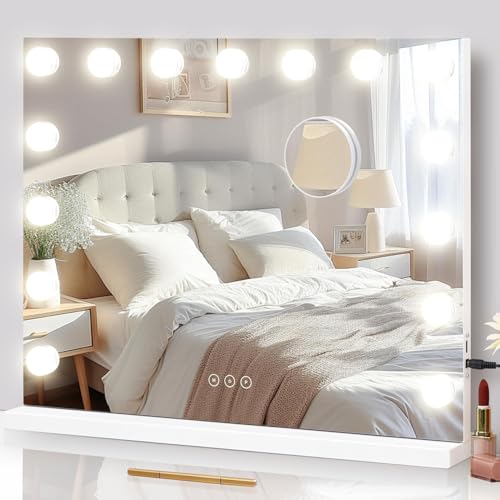Vanity Mirror with Lights Lighted Makeup Mirror with 15 Dimmable LED Bulbs