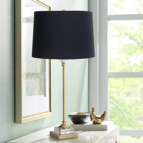 Julia 29 1 2" Tall Buffet Table Lamp Gold Crystal Black Traditional Shade