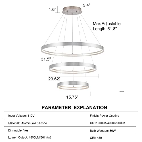Modern Brushed Nickel LED 3