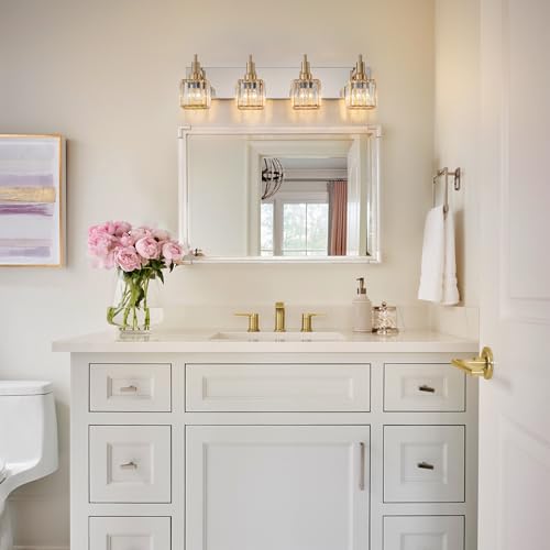 Crystal Bathroom Light Gold Chrome 4