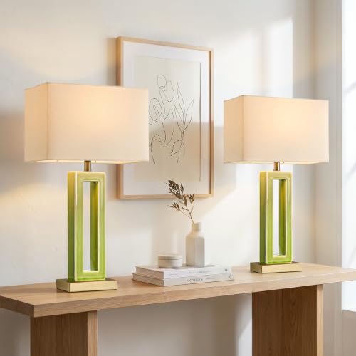 22" Modern Ceramic Table Lamps Set of 2 (2 Count)