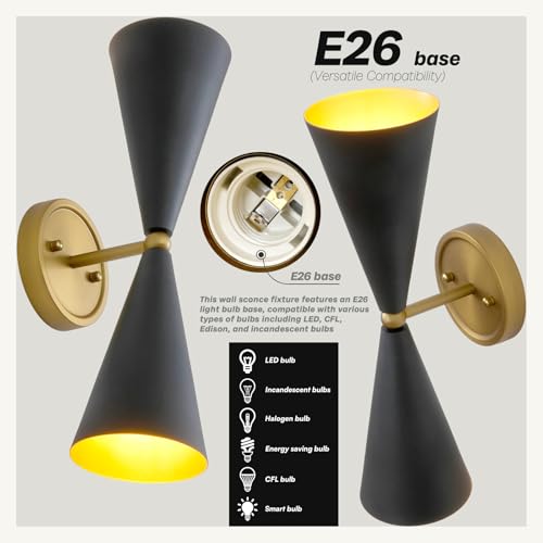 Modern Black Gold Wall Sconce