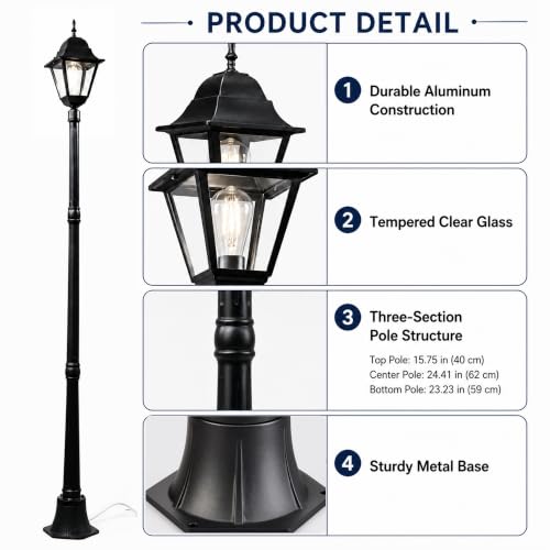 83 Inch Outdoor Lamp Post Light for Driveway