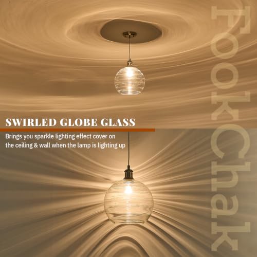10” Globe Glass Pendant Light Kitchen Island Hanging Light Brushed Nickel