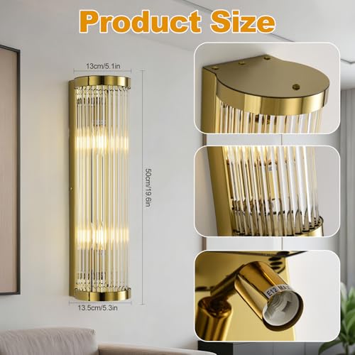 Modern Crystal Gold Wall Sconce