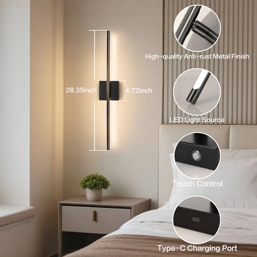 Rechargeable Wall Sconce Set of Two