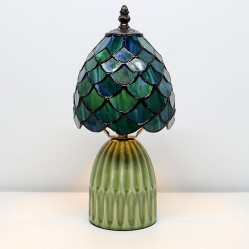 Tiffany Stained Glass Mushroom Table Lamp 12.5 Inch