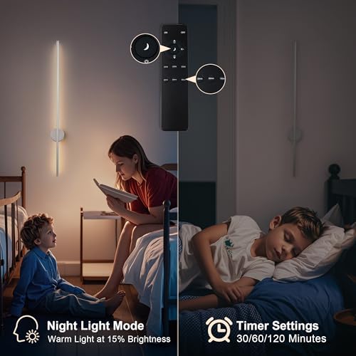 Battery Operated Modern Wall Sconce Set of Two (2 Count)