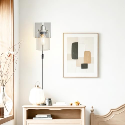 Plug in Wall Sconces Set of 2
