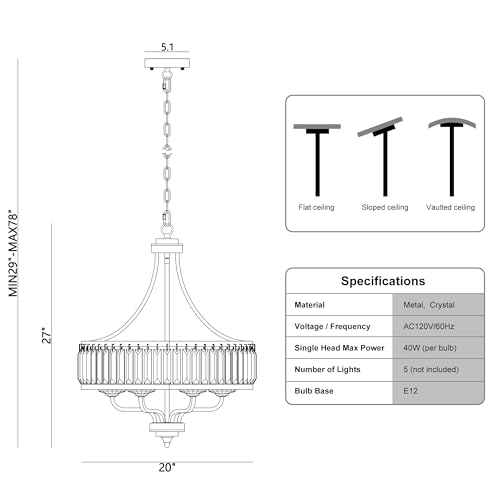 Modern Black Crystal Chandelier
