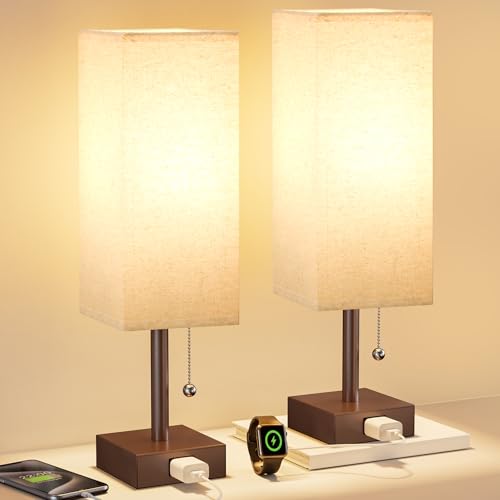 Bedside Lamp for Bedroom Set of 2 (2 Count)