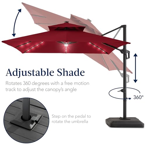 9x12ft LED Cantilever Patio Umbrella w