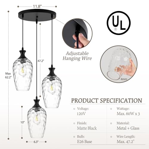 3 Light Cluster Pendant Lighting