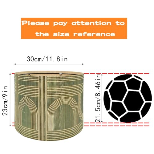 Rustic Bamboo Boho lamp Shade Decorative Geometric Green Figure 11.8x9Inch
