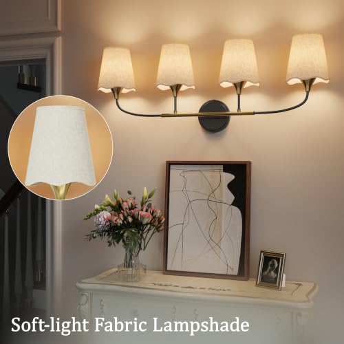 Bathroom Light Fixtures Over Mirror (Black Gold / 4 Light)