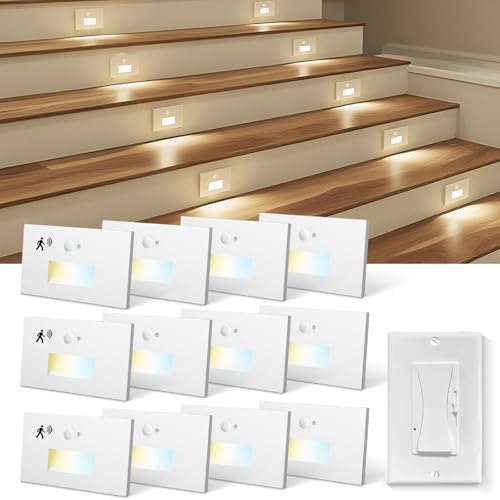 12 Pack 120V LED Step Lights Indoor Motion Sensor (12 Count)