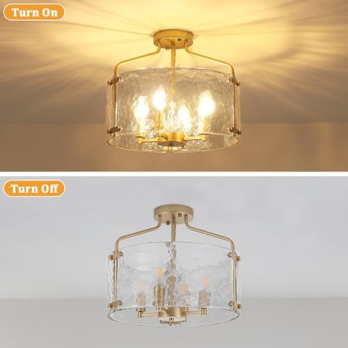 Modern Semi Flush Ceiling Light Gold Hallway Light Fixtures Entryway Lights