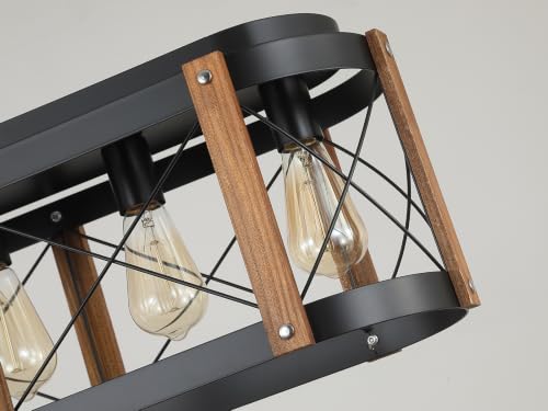 Rustic Farmhouse Wood Kitchen Island Lighting