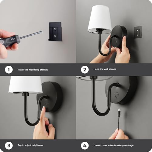 65000132 Rechargeable Battery Wall Sconce