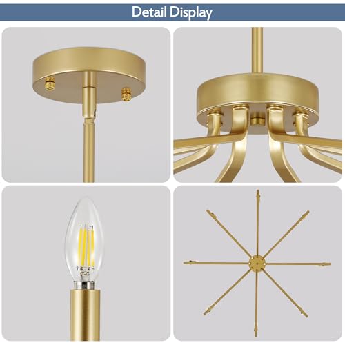 8 Light Gold Chandelier