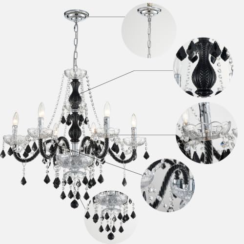 Saint Mossi Black and Clear Crystal Chandelier